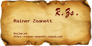 Rainer Zsanett névjegykártya